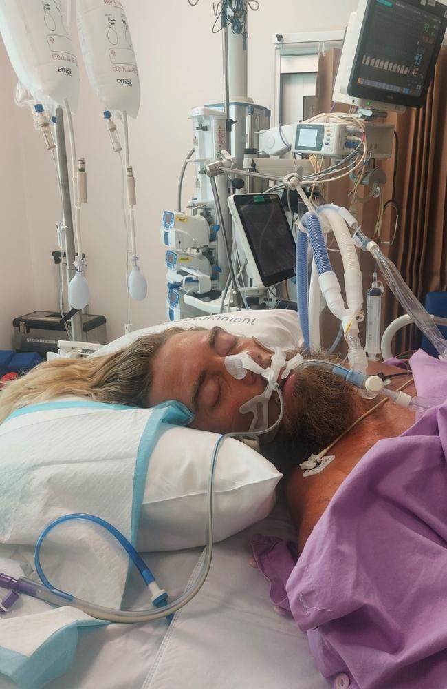 Brenton Owens suffered horrific injuries in a paragliding accident at Rainbow Beach on Friday.