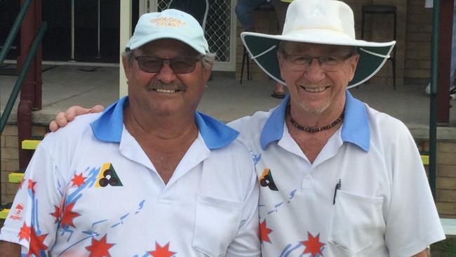 Cooloola Coast Bowls: 2021 Men's Pairs Champions Dave Livick and Gary Holyoak .