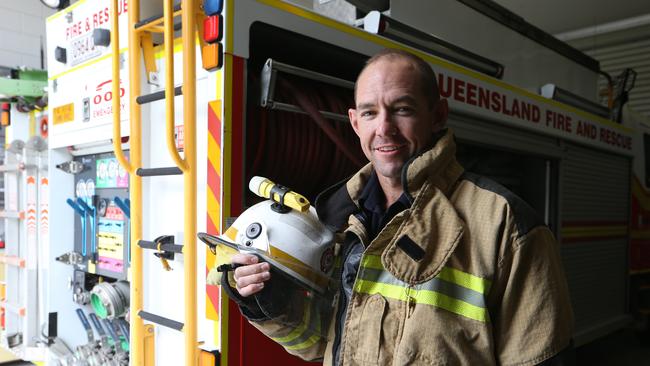 Former Raiders, Roosters and Titans speedster Phil Graham works these days as a firefighter at Helensvale Station. Picture Glenn Hampson