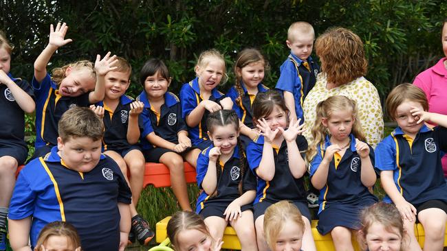 MY FIRST YEAR: Funny faces. Gympie South State School Preps. Picture: Patrick Woods.