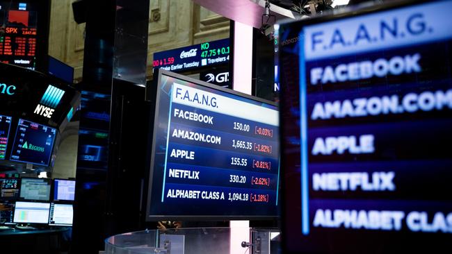 The original FAANG super-stocks included America’s largest tech giants. Picture: Michael Nagle/Bloomberg