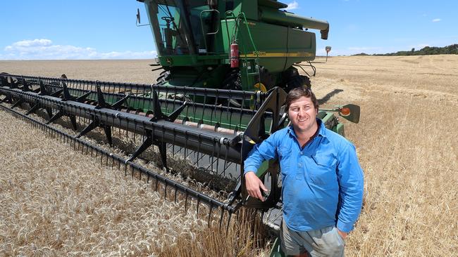 Nick Schulz harvesting wheat, near Strathkellar, Victoria Point Rd,    Picture Yuri Kouzmin