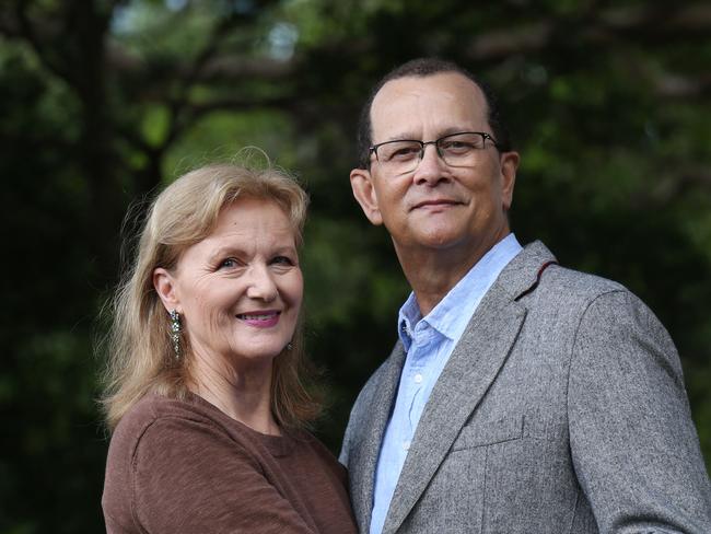 13/02/2025. Christian and Vicki Edouard-Betsy, photographed in Chatswood in SydneyÃs North. Christian has prostate cancer which is currently being successfully treated with a new therapy. Britta Campion / The Australian