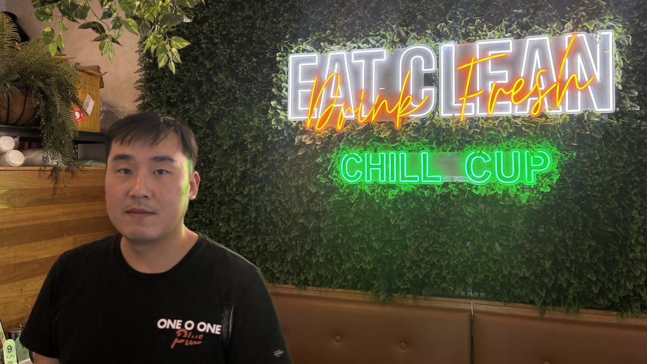 Keith Zhong owns Chill Cup cafe at Burleigh Village. The Bonsoy Gold Coast Pro is set to take place between May 3 and 13 at Burleigh Heads. Picture: Jacklyn O'Brien.