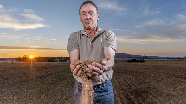 Peter McCallum at his farm in Boolaroo Centre SA.  Pictured on 10th October 2024. Picture: Ben Clark