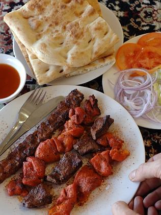 Mixed kebabs at The Ghan Kebab House.