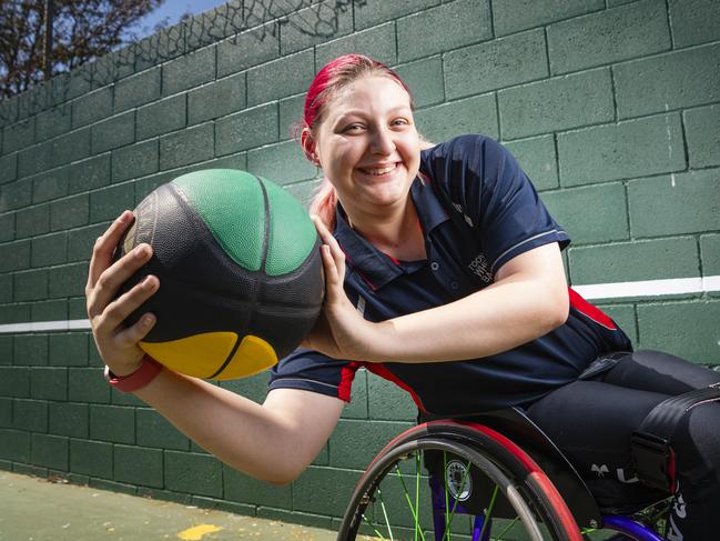 Wheelchair basketballer Charlotte Barber, Tuesday, November 5, 2024. Picture: Kevin Farmer
