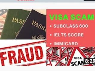 Visas to Australia are being sold for up to US$10,000 in an international scam.