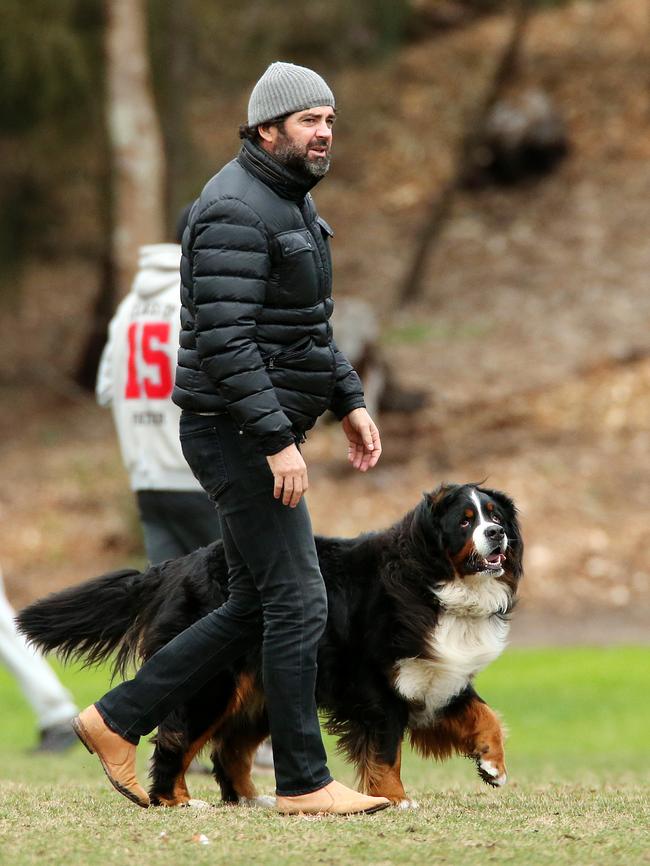 Garry Lyon watches his son play for Old Xaverians in Glen Iris. Picture: Mark Stewart