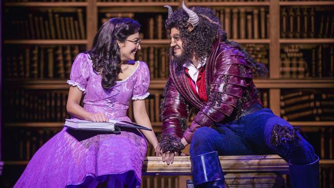 Shubshri Kandiah and Brendan Xavier in Disney's Beauty and The Beast the musical. Picture: Daniel Boud