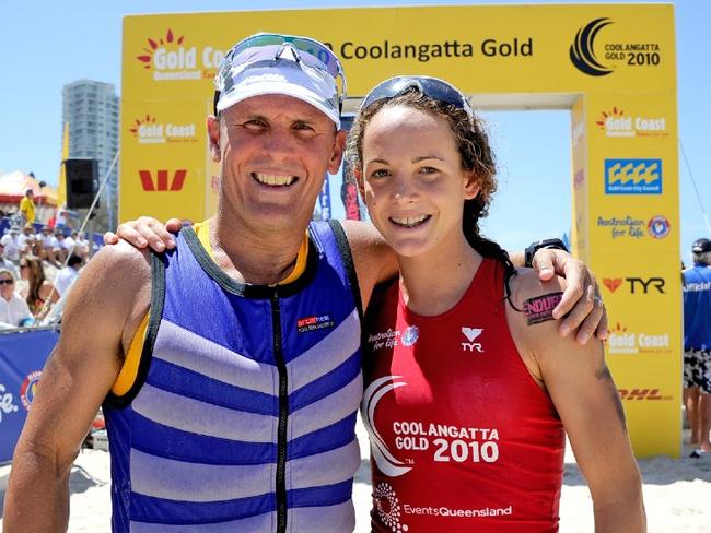 Ironman champion Dean Mercer with niece Jordan Mercer. Photo: HarvPix