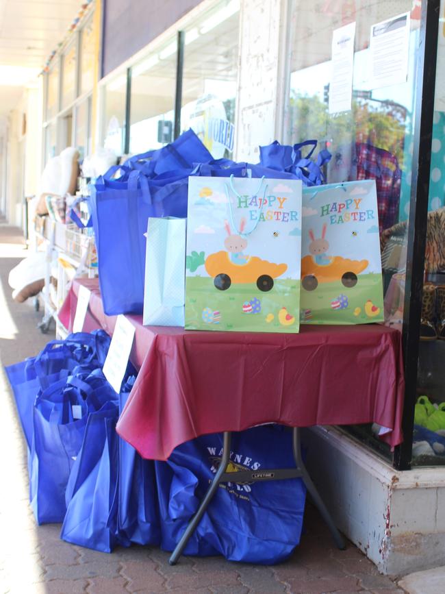 The table full of Easter eggs that Wayne's World Kingaroy were giving away to the public on Easter Sunday, April 12. Photo: Laura Blackmore