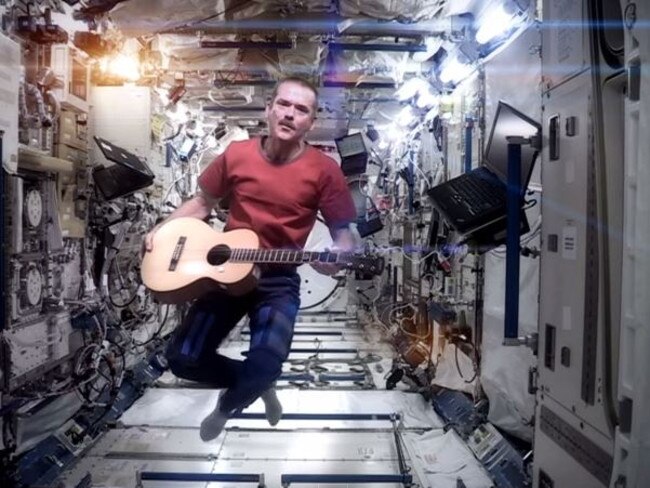 Retired Canadian astronaut Chris Hadfield during his time aboard the International Space Station.