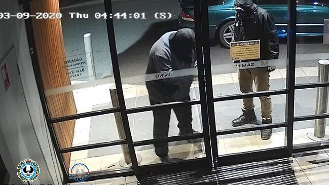 Police have released CCTV images of two suspects and their getaway vehicle from a hotel break-in at Glengowrie early on Thursday morning. Picture: SA Police