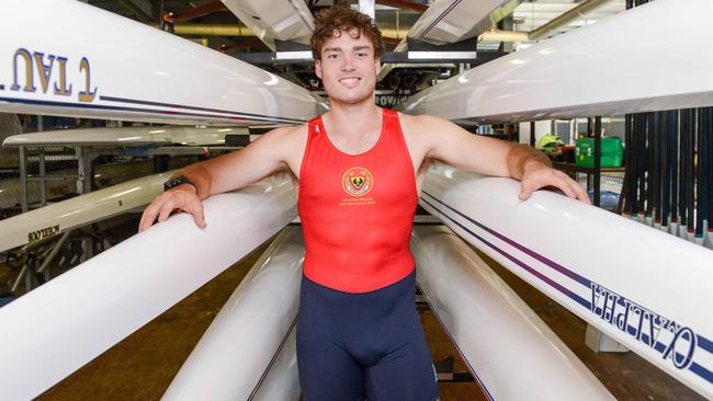 SA rower Matt Nielsen ahead of the 2021 King’s Cup national regatta. Picture: Brenton Edwards