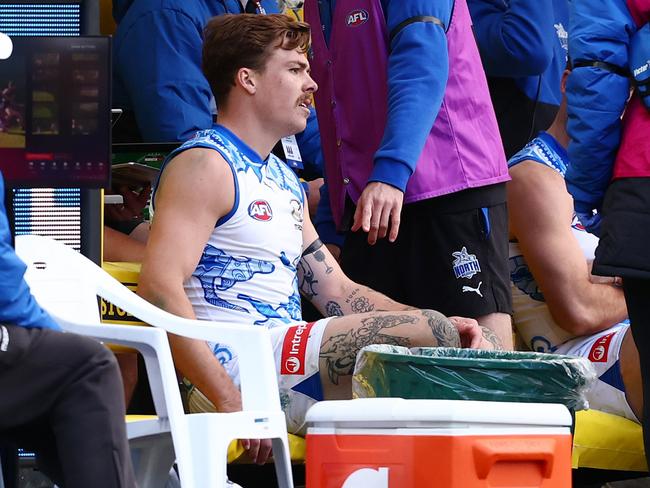 Zurhaar toughed it out in the Roos’ win. Picture: Morgan Hancock/Getty Images