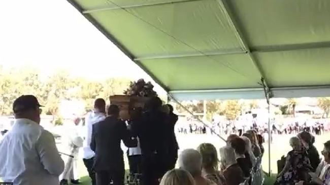 The funeral of Joel Dark, cousin of NRL player Boyd Cordner.