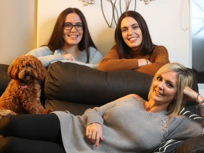 Kelli Foran likes hanging out with her teenage daughters, Bella, 14, and Maddi, 18, at home in Klemzig. Picture Dean Martin