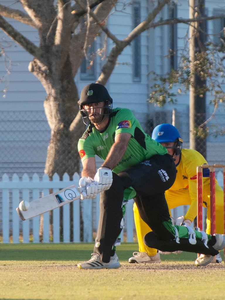 Steve McGiffin, Great Barrier Reef Rays, Century Cricket Competition, Great Barrier Reef Arena, Mackay Saturday 3 August 2024 Picture:Michaela Harlow