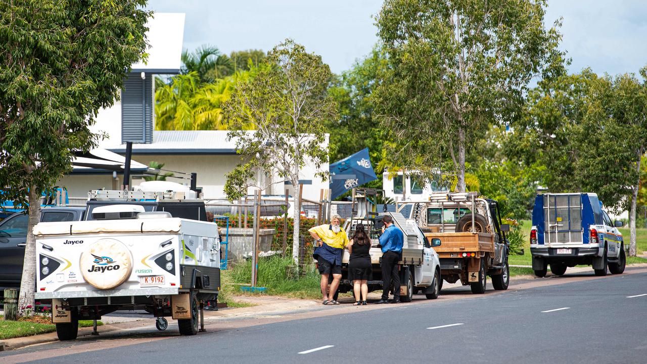 Worksafe NT and the police investigate an incident at a worksite in Bayview. Picture: Che Chorley