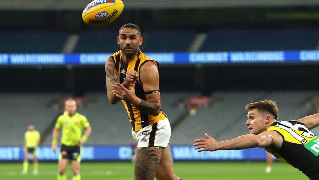 Hawthorn veteran Shaun Burgoyne will climb to equal fifth on the games played list. Picture: Getty Images