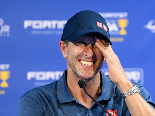 Adam Scott speaks at a press conference ahead of the 2023 Australian PGA Championship. Picture: Getty Images