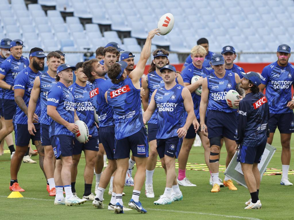 Vibes were high at Bulldogs training. Picture: Damian Shaw