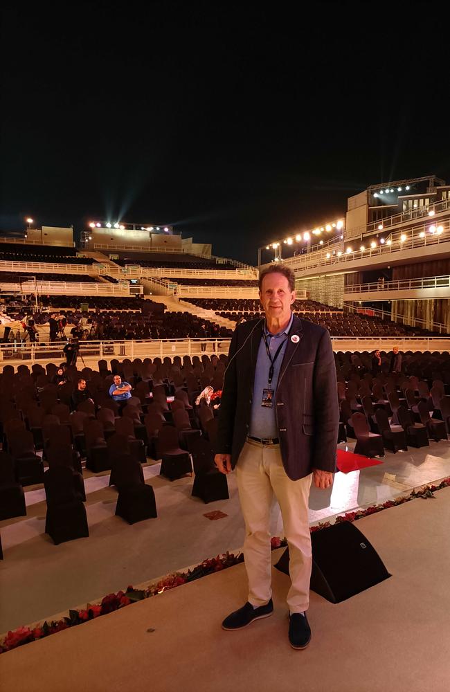 Tasmanian Gary Bennett who performs with Andre Rieu around the world in Bahrain ahead of a concert in 2024. Picture: supplied