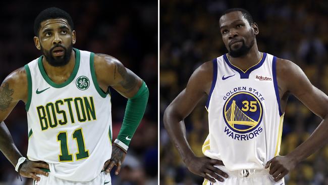 Superstars Kyrie Irving and Kevin Durant appear certain to find new homes during the free agency period. Picture: AP Photo/File