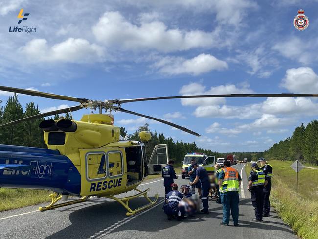 The scene of a logging truck crash at Tuan Forest on Monday. Photo: Lifeflight