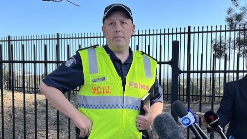 Inspector Craig McEvoy from the MCIU said initial investigations suggested the woman, 40, had driven to the school to collect a child and crashed performing a U-turn. Picture: NewsWire / Alexandra Feiam