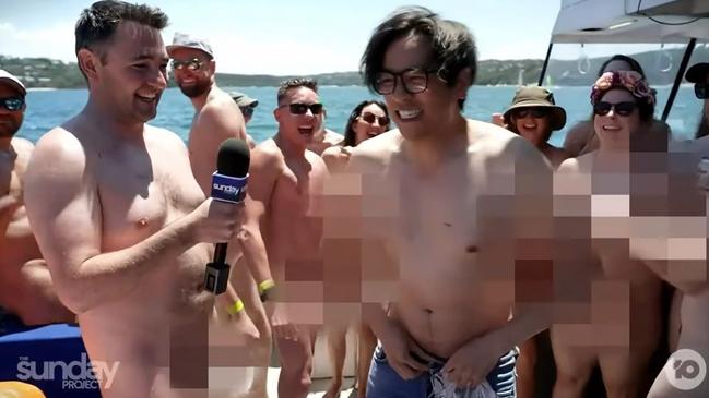 Michael Hing said participating helped him understand nudists. Picture: The Sunday Project