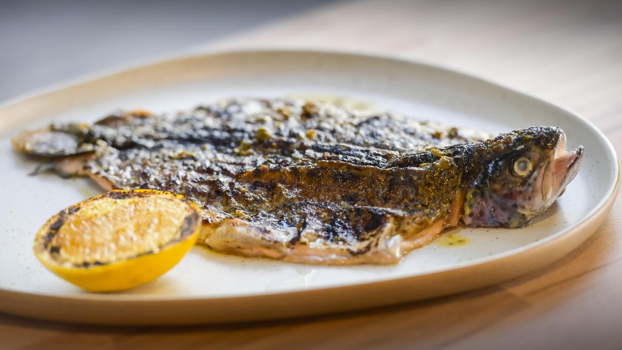 One of the seafood dishes at Callum Hann and Themis Chryssidis in the new Mediterranean restaurant. Picture: Roy VanDerVegt