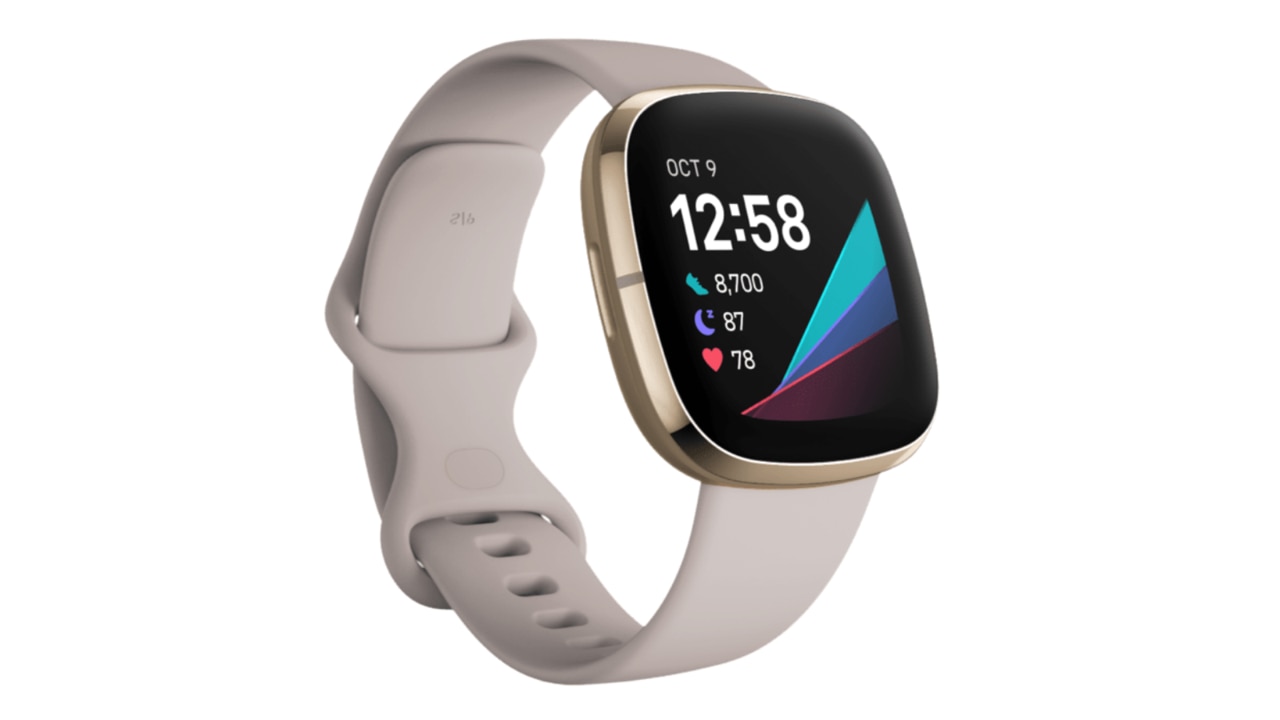 Fitbit Sense Lunar White. Image: THE ICONIC.