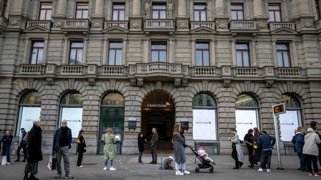 Te headquarters of Credit Suisse bank in Zurich on the weekend. Picture: AFP