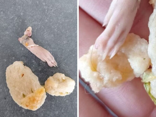 The rat's foot was discovered in the toddler's mouth. Picture: Supplied