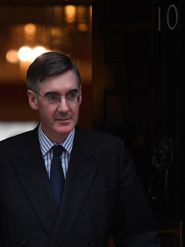 Arch Brexiteer Jacob Rees-Moggleaves Downing St. Picture: Getty Images.