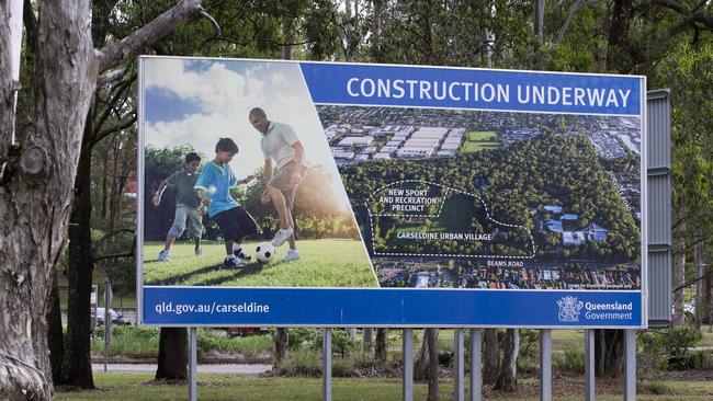 Carseldine Urban Village signage on Beams Road, Carseldine. PICTURE: AAP/Renae Droop.