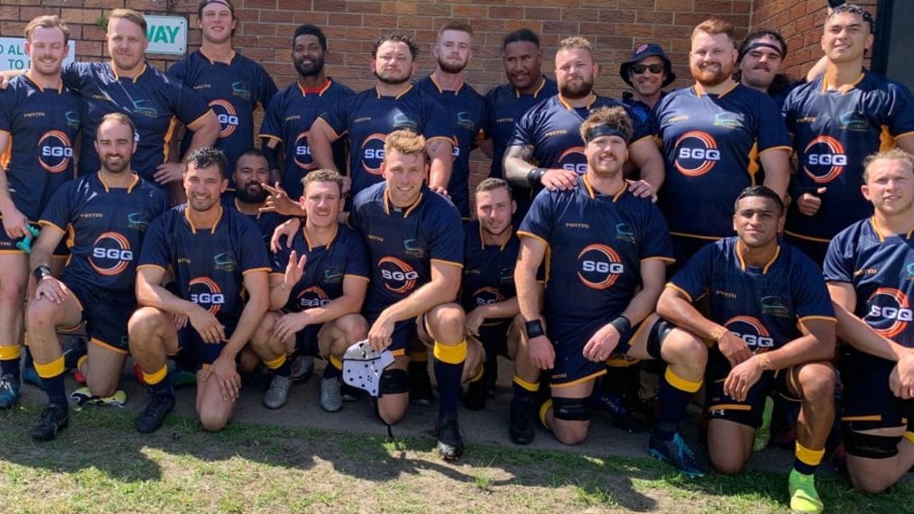 The Sunshine Coast Stingrays men's team after defeating rivals Gold Coast 47-17.