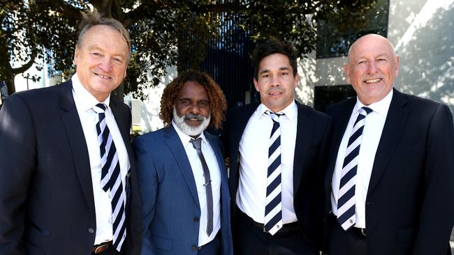 Cats CEO Brian Cook with Adam Lampton-Nicholls, Mathew Stokes and Carter. Picture: Mike Dugdale