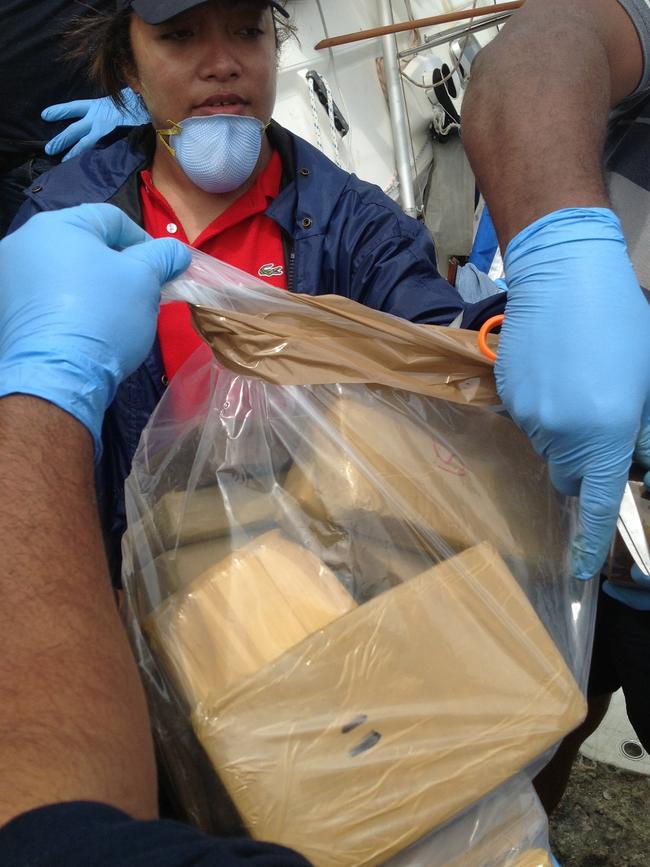 More than 200 blocks of cocaine were recovered from the yacht.