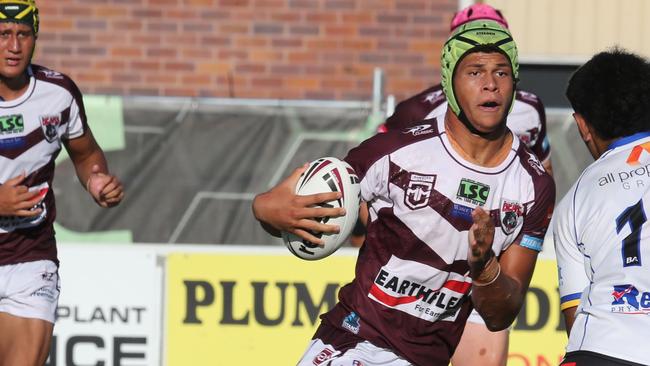 Pictured at Burleigh Bears home ground for the Mal Meninga Cup rugby League Game Between Burleigh Bears and South Logan Seagulls.Burleigh Player:13 Cooper BaiS/ Logan Player:Pic Mike Batterham