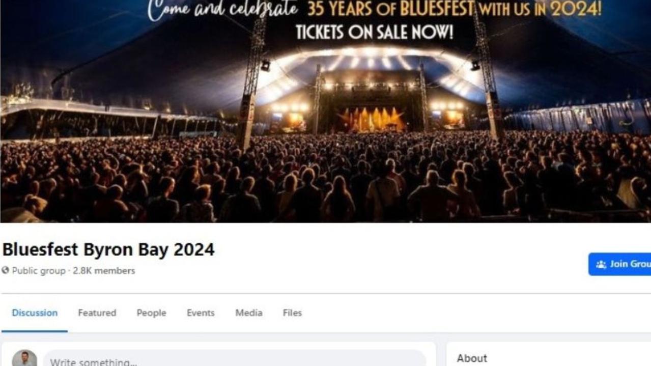 A well-constructed fake Facebook page (on the right) is apparently trying to scam people, by selling non-existent streams and videos of the Byron Bay Bluesfest, which finished on April 1.