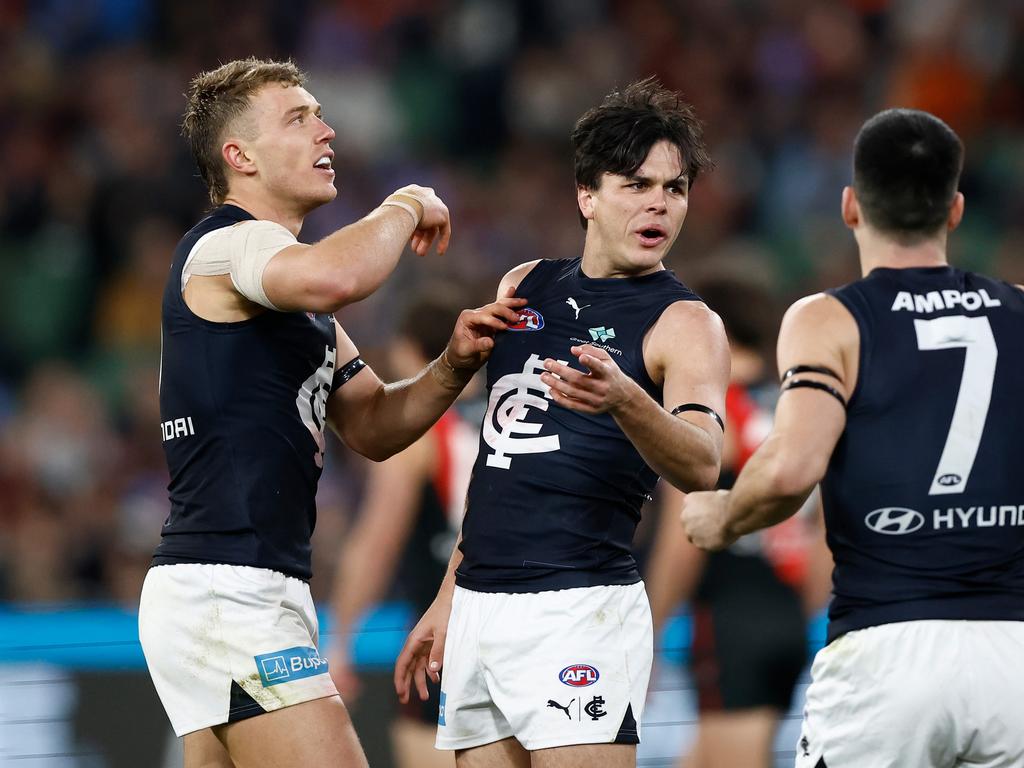 Elijah Hollands has signed a new contract at Carlton. Picture: Michael Willson/AFL Photos via Getty Images