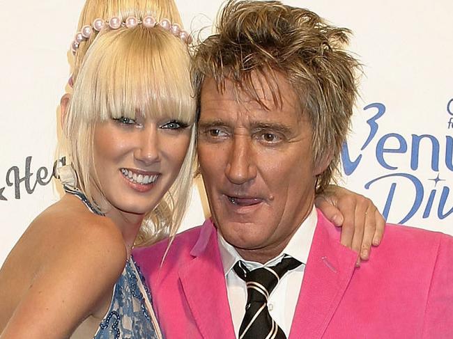 CULVER CITY, CA - APRIL 1: Rod Stewart and daughter Kimberly Stewart Attend Heatherette Holiday 2004, on April 1, 2004 in Culver City, California. (Photo by Giulio Marcocchi/Getty Images)