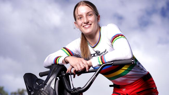 Teya Rufus is a BMX racing star from Maryborough. Photo Steve Pohlner