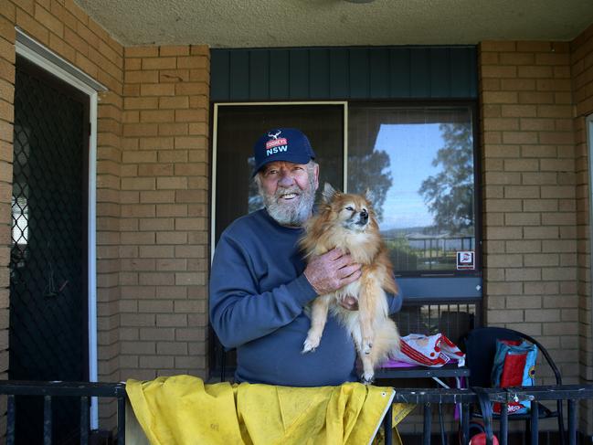 Jim McNamara who was affected by floods at his home on Tuggerah Parade, Long Jetty is looking forward to a relax and watching the footy. Picture: Sue Graham