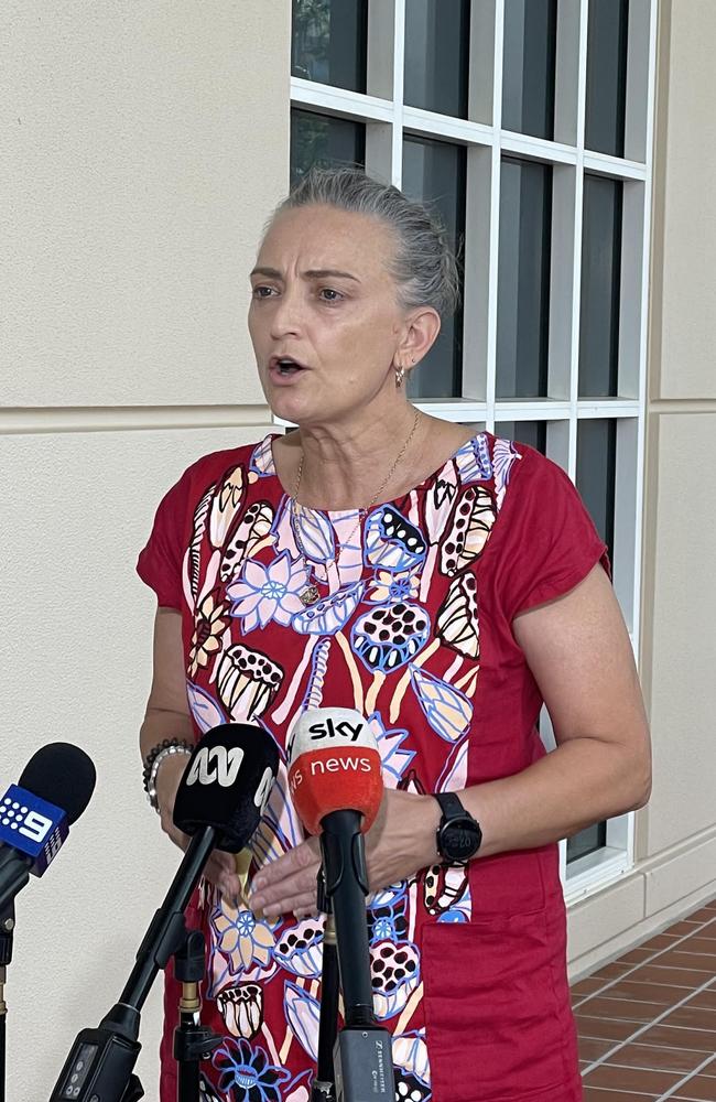 Police and Territory Families Minister Kate Worden has hit out at federal Opposition Leader Peter Dutton's comments in Alice Springs. Picture: Annabel Bowles