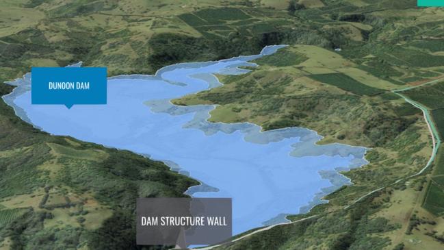 A 3D version of what a possible Dunoon Dam would look like is available from the Rous County Council website.