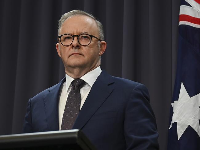 CANBERRA, AUSTRALIA, NewsWire Photos. JULY 14, 2023: The Prime Minister, Anthony Albanese and Treasurer, Jim Chalmers hold a press conference announcing Michele Bullock AS the Next Reserve Bank of Australia Governor at  Parliament House in Canberra. Picture: NCA NewsWire / Martin Ollman